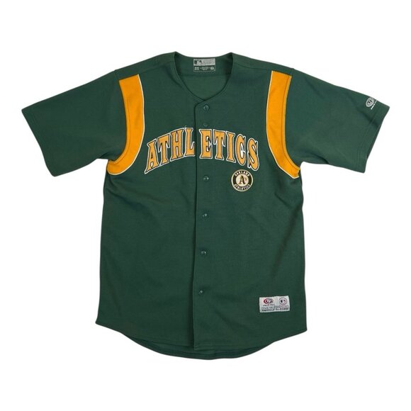 Vintage Oakland Athletics Jersey Size Medium True Fan Embroidered Spell Out - Picture 1 of 13